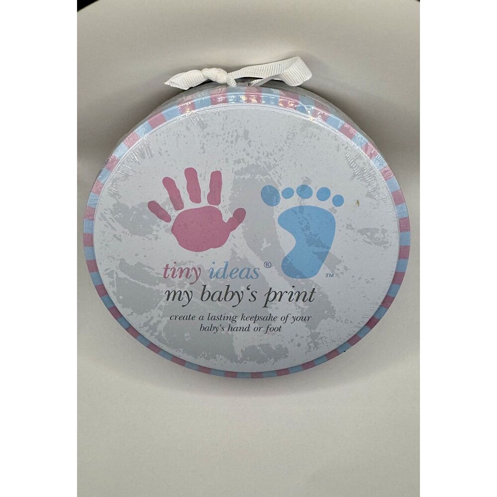 Tiny Ideas My Baby Print Keepsake Tin Soft Air Dry Clay Handprint/Footprint NEW
